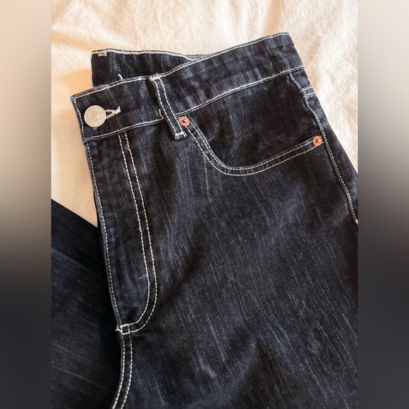 Zara TRF Flocked Balloon Jeans / Black Size 10 - Picture 3 of 8